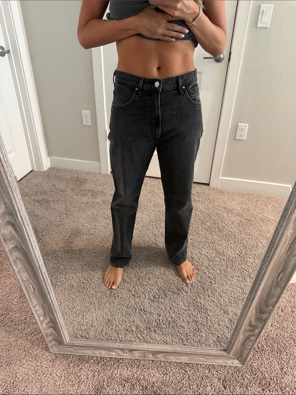 Black gold sign jeans